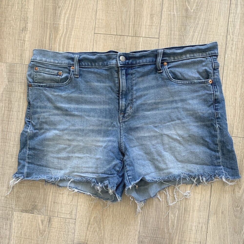 Gap Denim Jean Shorts Blue Cut-Off Mid Rise Short Womens Size 35
